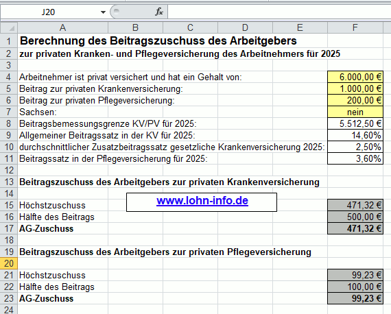 Berechnung des Zuschuss mit Anwendung des Höchstzuschuss Berechnung des Zuschuss mit Anwendung des Höchstzuschuss